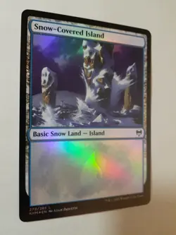 MTG Bling - Foil Snow Land - Snow-Covered Island (279) - Kaldheim -C752 - Image 5