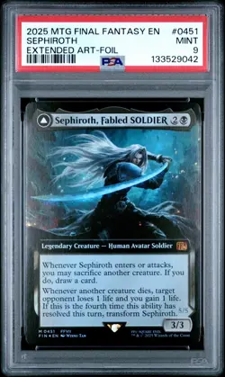 2025 MTG Final Fantasy Sephiroth, Fabled Soldier #0451 Extended Art FOIL - PSA 9 - Image 1
