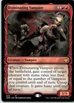 Dominating Vampire (Showcase) 305 Rare Innistrad: Crimson Vow Near Mint - Image 1