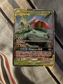 Celebi & Venusaur GX 1/181 Pokemon Team Up Ultra Rare Sun and Moon NM 🍀🍀🍀 - Image 1