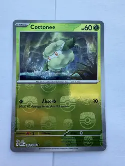 Cottonee (Master Ball Pattern) 004/086 White Flare Common Holo Near Mint - Image 1