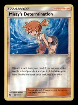 Misty's Determination 62/68 Uncommon Hidden Fates Pokemon Reverse Holo Near Mint - Image 1