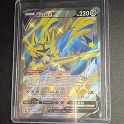 Pokemon Zacian V Shiny Full Art Promo Holo SWSH292 220HP Brave Blade TCG - Image 1