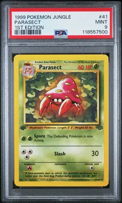 1999 POKEMON JUNGLE 1ST ED #41 PARASECT PSA 9 - Image 1