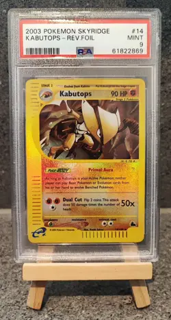 KABUTOPS PSA 9 2003 POKEMON SKYRIDGE #14/144 REVERSE HOLO FOIL MINT - Image 1