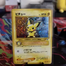 Vintage Pokemon Japanese Pichu Holo Swirl No.172 Neo Genesis Holo Rare - Image 4