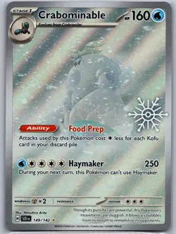 Crabominable 149/142 NM Holiday Calendar 2025 Promo Snowflake Stamp Pokemon TCG - Image 1