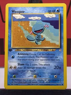 Wooper 82/111 Neo Genesis WOTC 1st Edition Pokemon TCG Regular Common 1999 LP - Image 3