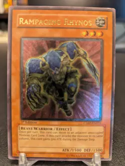 Yugioh Rampaging Rhynos CDIP-EN031 Ultimate Rare 1st Edition Cyberdark Holo (MP) - Image 1