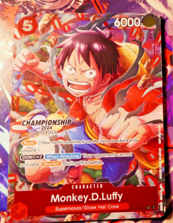 One Piece English Card Game Carte Championship Holo Monkey Luffy ST01-012 Alt EN - Image 1