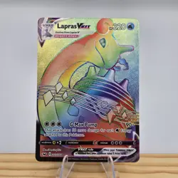 Lapras VMAX 203/202 Sword & Shield Rainbow Secret Rare Holo Pokemon Card NM - Image 1