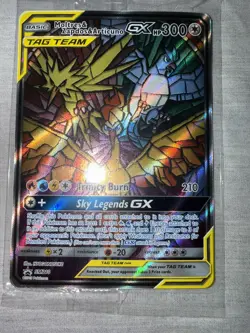 Pokemon TCG Moltres Zapdos Articuno GX SM210 Stained Glass Promo Card Sealed - Image 1