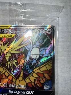 Pokemon TCG Moltres Zapdos Articuno GX SM210 Stained Glass Promo Card Sealed - Image 3