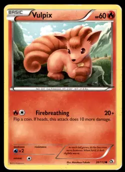 Vulpix 20/113 Common Legendary Treasures Pokemon Heavily Played - Image 1