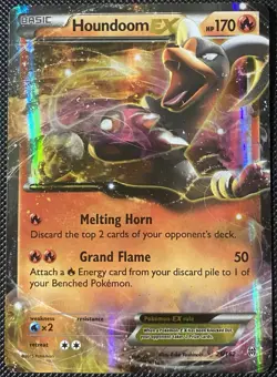 Houndoom EX 21/162 Breakthrough Holo *DAMAGED* Pokemon Card - Image 1