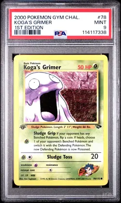 2000 POKEMON GYM CHALLENGE #78 KOGA'S GRIMER 1ST EDITION PSA 9 MINT - Image 1