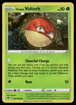 *COSMO SWIRL* Hisuian Voltorb 002/189 Common Astral Radiance Pokemon NM/M - Image 1