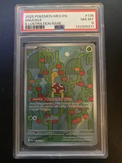 2025 POKEMON MEG EN-MEGA EVOLUTION ILLUSTRATION RARE #136 SHUCKLE PSA 8 - Image 1