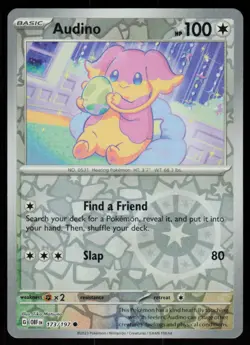 Audino 173/197 Common Obsidian Flames Pokemon Reverse Holo Near Mint - Image 1
