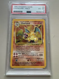 PSA 4 VG-EX - Charizard 4/102 - Pokemon 1999 Base Set Unlimited Holo Rare - Image 1