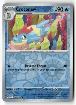 Croconaw 040/162 Common Temporal Forces Pokemon Reverse Holo Near Mint - Image 1
