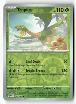Tropius 007/193 Common Paldea Evolved Pokemon Reverse Holo Near Mint - Image 1