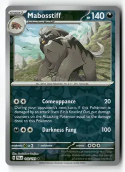 Mabosstiff 143/193 Uncommon Paldea Evolved Pokemon Reverse Holo Near Mint - Image 1