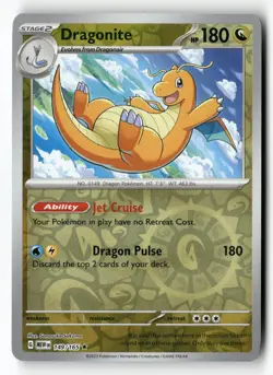 Dragonite 149/165 Rare 151 Pokemon Reverse Holo Near Mint - Image 1
