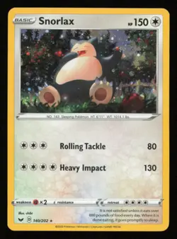 Pokemon TCG Snorlax - (Cosmos Holo) 140/202 Blister Exclusives Holo LP+ - Image 1