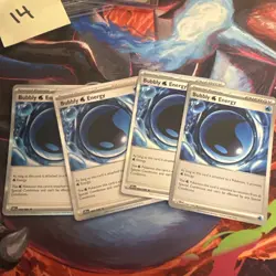 4x Bubbly Energy 084/086 ME04 Chaos Rising Pokemon Holo Playset X4 NM - Image 1