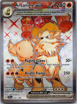 ARCANINE EX 224/198 ULTRA RARE SCARLET & VIOLET POKEMON NM - Image 1