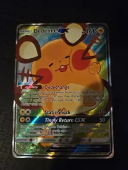 Dedenne-GX Promo 195a/214 Sun & Moon Pokemon TCG Holo Alt Art Near Mint - Image 1