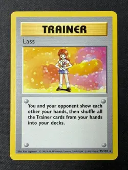 Lass 75/102 Rare Base Set Shadowless Pokemon LP - Image 1
