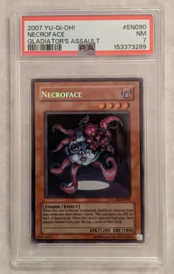 2007 YU-GI-OH! NECROFACE GLAS-EN090 - SECRET RARE - UNLIMITED EDITION - PSA 7 - Image 1