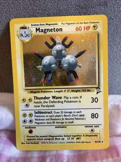 Magneton Holo Rare 9/130 Base Set 2 WOTC Pokemon Card Near Mint NM Swirl - Image 1