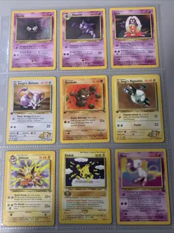 Pokemon TCG 1st Edition Set Non Holo Binder Page 9 Card Lot - WOTC VTG 1999 - Image 1