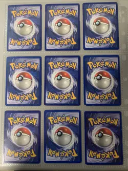 Pokemon TCG 1st Edition Set Non Holo Binder Page 9 Card Lot - WOTC VTG 1999 - Image 2
