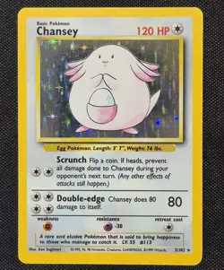 Chansey 3/102 Base Set Holo Rare 1999 WOTC Pokemon Card - Image 1