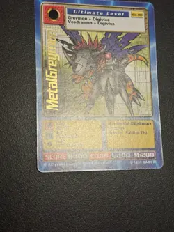 MetalGreymon Digimon CCG Bo-80 Ultimate Android Digimon English Card 1999 Bandai - Image 5
