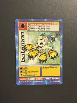 Digimon Gatomon BO-77 Gold Rare Digi Battle Series 2 Card Bandai 1999 - Image 1