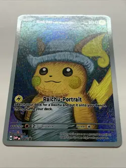 Raichu With Grey Felt Hat Pokemon ACG Card Holo Foil Art Anime Van Gogh Portrait - Image 5