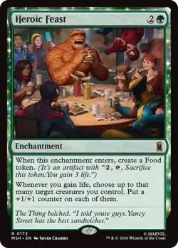 x1 Heroic Feast R MTG Marvel Super Heroes M/NM, English - Image 1