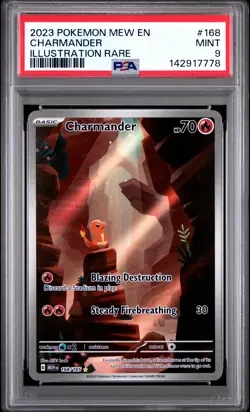 2023 POKEMON MEW EN-151 ILLUSTRATION RARE #168 CHARMANDER PSA 9 - Image 1