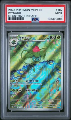 2023 POKEMON MEW EN-151 ILLUSTRATION RARE #167 IVYSAUR PSA 9 - Image 1