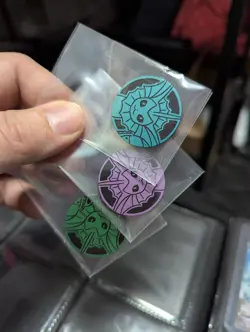 Pokemon Green, Light Blue, Purple Vaporeon Mini Coins From 151 Chinese - Image 1