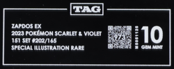 2023 Pokemon Scarlet & Violet 151 Set 202/165 Zapdos EX SIR TAG 10 (973) - Image 3