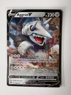 Pokemon TCG Brilliant Stars Aggron V Ultra Rare 96/172 Full Art Holo NM - Image 1