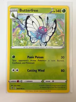 Butterfree 003/192 Rare Rebel Clash Pokemon Lightly Played - Image 1
