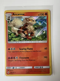ARCANINE 22/149 HOLO RARE SM BASE SET POKEMON TCG HOLO LP - Image 2