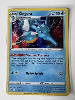 Kingdra 37/196 Rare Holo Rare Pokemon TCG LP 2022 - Image 2